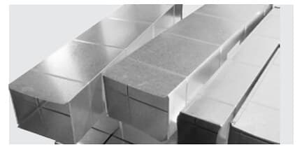 Aluminium ductwork manufactured by Parallel Solutions.